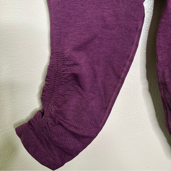 Lululemon In The Flow Crop II Heathered Regal Plum capri leggings Size 4 - Picture 5 of 7